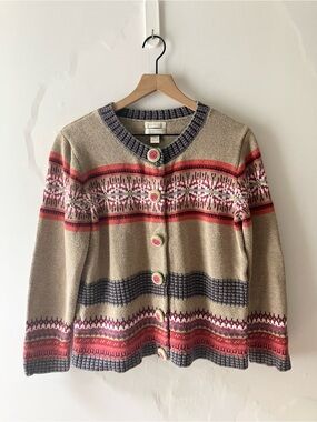 CHRISTOPHER & BANKS Hand Crocheted Knit Cardigan Sweater**